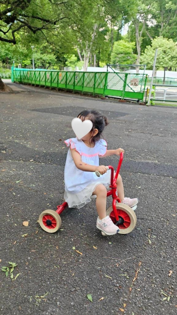 新宿中央公園の無料貸し出しの三輪車の写真