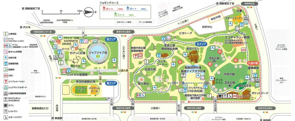 新宿中央公園のマップ